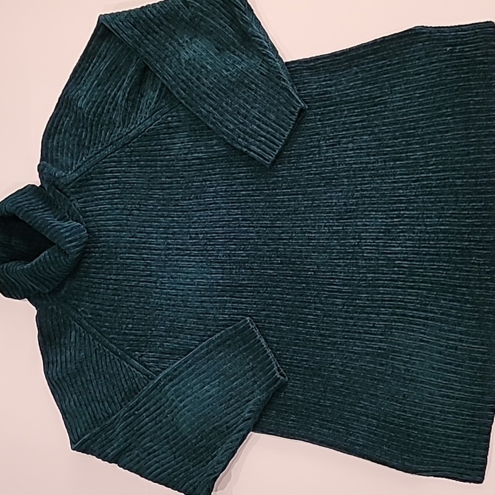 Prides Landing Chenille Loose Turtleneck Swearter Jade Green Large - Picture 5 of 11